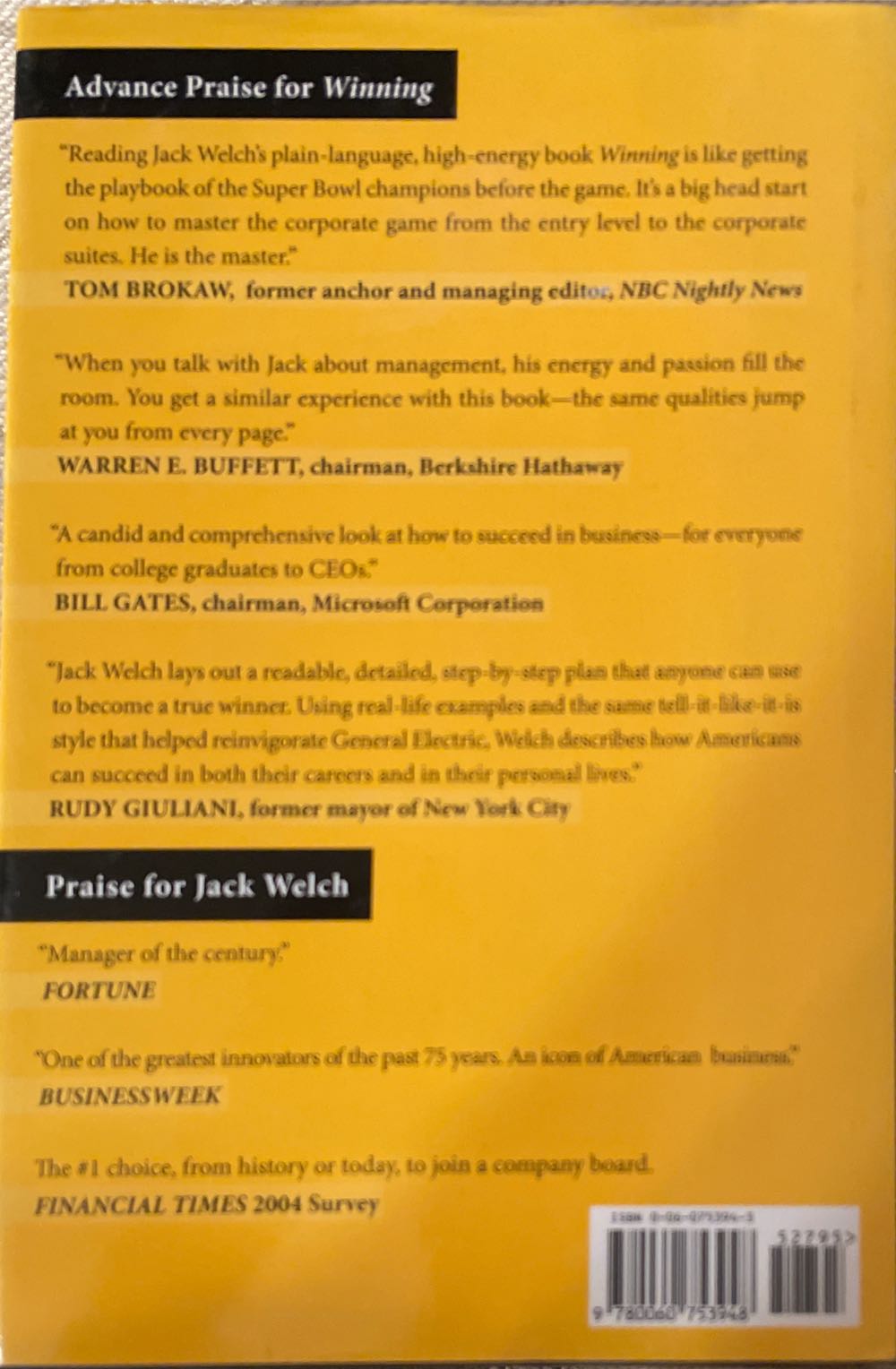 Winning - Jack Welch (Harper Business - Hardcover) book collectible [Barcode 9780060753948] - Main Image 2