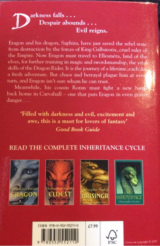 Eldest - Christopher Paolini (Random House - Paperback) book collectible [Barcode 9780552552110] - Main Image 2