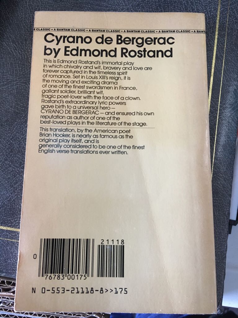 Cyrano De Bergerac - Edmond Rostand (Bantam Classics - Paperback) book collectible [Barcode 9780553211184] - Main Image 2