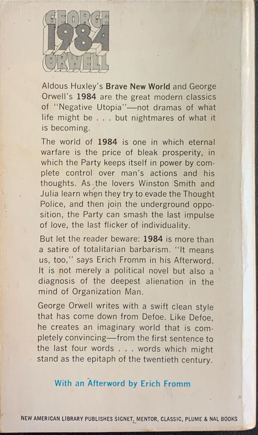1984 - George Orwell (Signet Classics - Paperback) book collectible [Barcode 3548032532] - Main Image 2