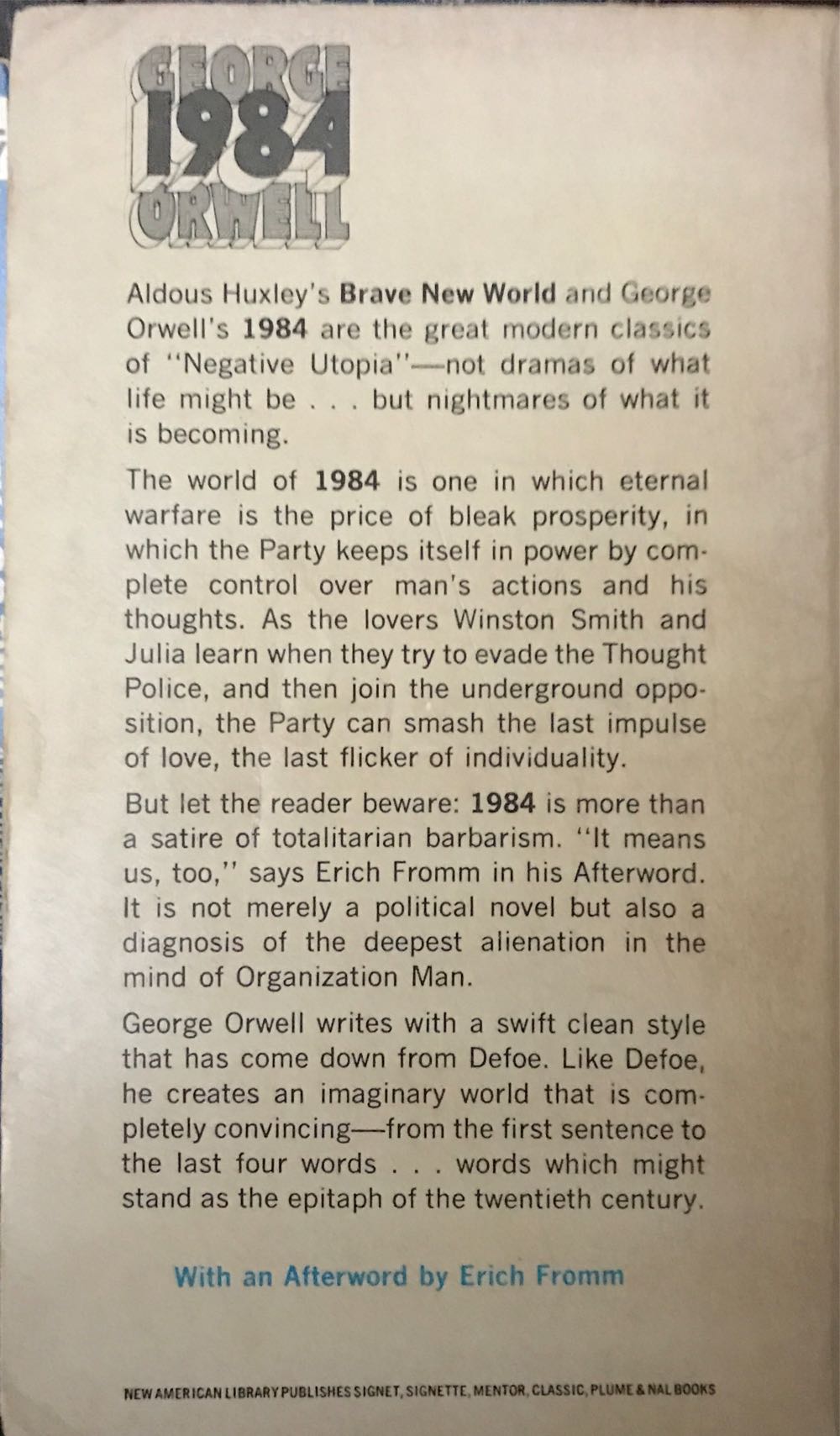 1984 - George Orwell (Signet - Paperback) book collectible [Barcode 9780451521231] - Main Image 2