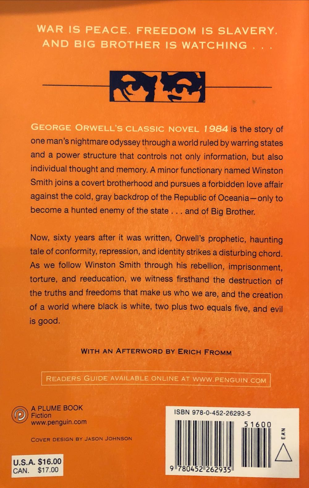 1984 - George Orwell (The Penguin Group - Paperback) book collectible [Barcode 9780452262935] - Main Image 3