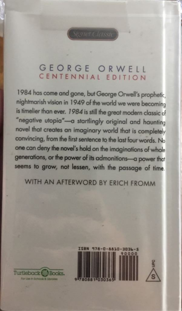 1984 - George Orwell (สมมติ - Paperback) book collectible [Barcode 9780881030365] - Main Image 2