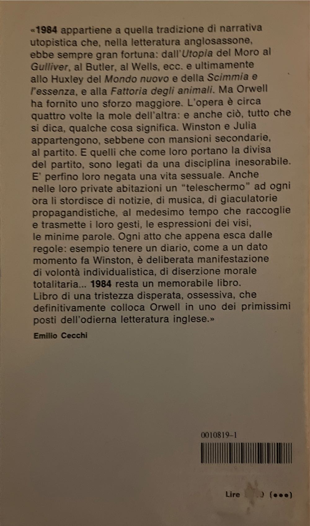 1984 - George Orwell (gyldendahl - Paperback) book collectible [Barcode 9788804325734] - Main Image 2