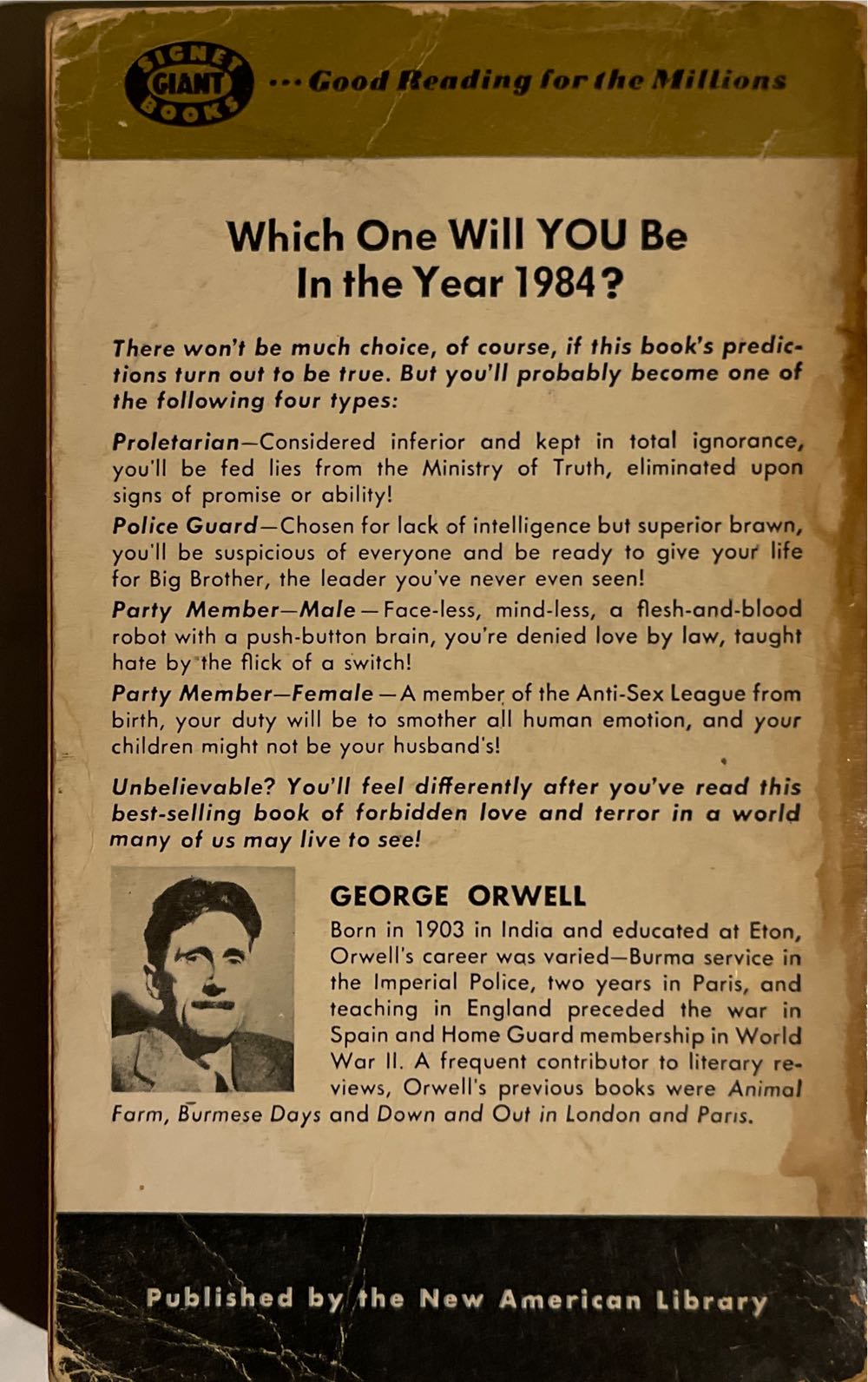 1984 - George Orwell (The New American Library - Paperback) book collectible - Main Image 2