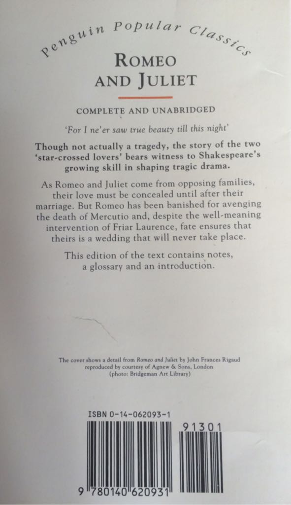 Romeo and Juliet - William Shakespeare (Penguin Books - Paperback) book collectible [Barcode 9780140620931] - Main Image 2