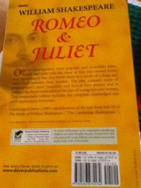 Romeo and Juliet - William Shakespeare (Dover Thrift Editions - Trade Paperback) book collectible [Barcode 9780486275574] - Main Image 2