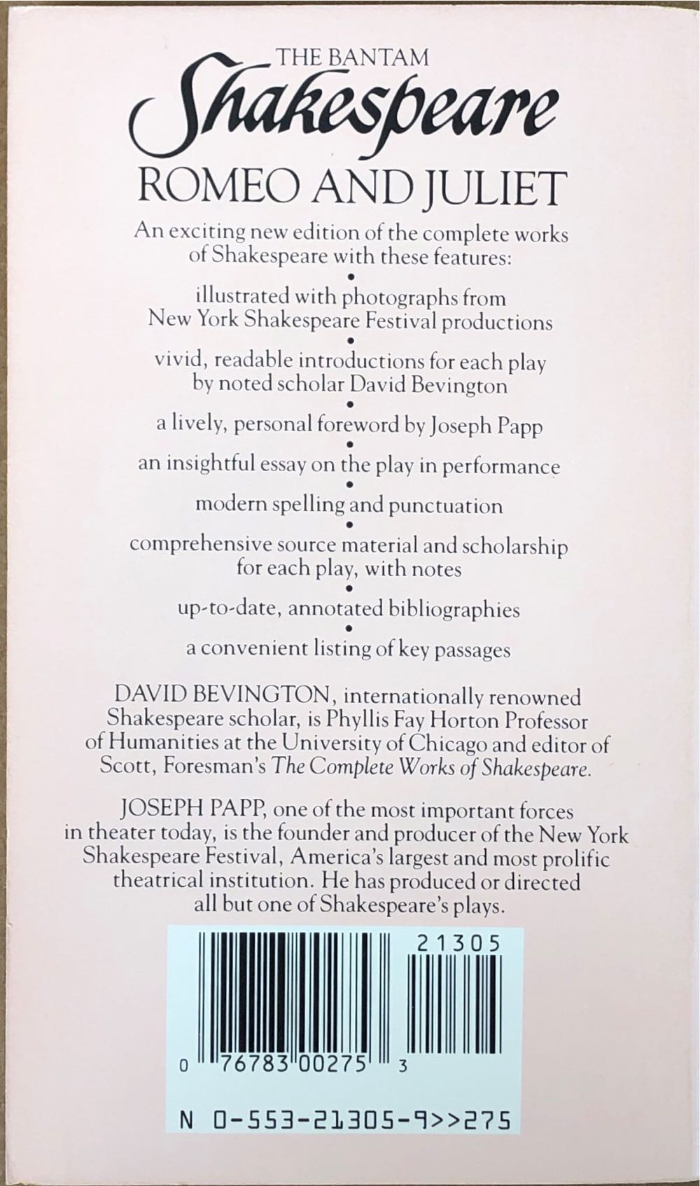 Romeo and Juliet - William Shakespeare (Bantam Classics) book collectible [Barcode 9780553213058] - Main Image 3