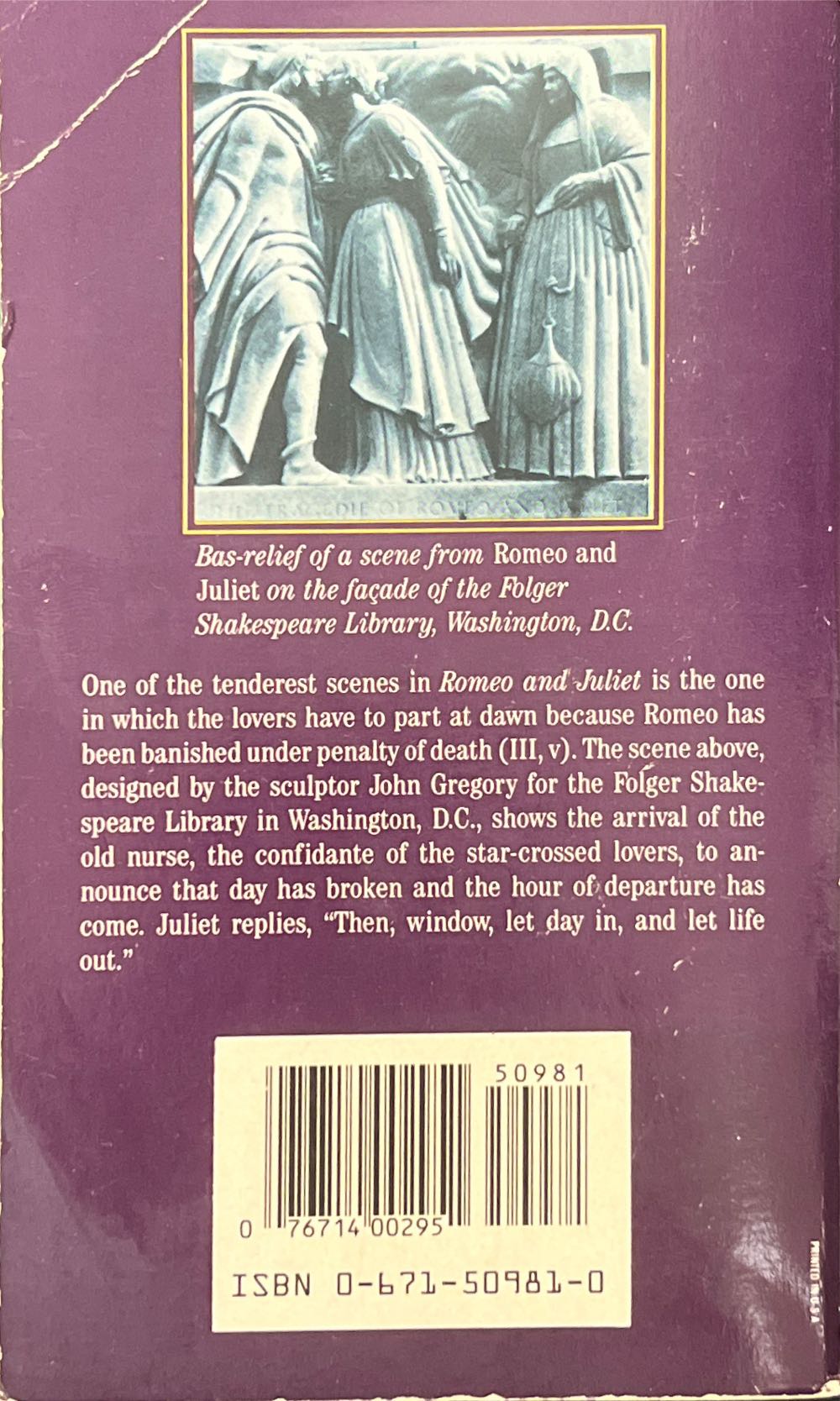 Romeo and Juliet - William shakespeare (Pocket Books New York - Paperback) book collectible [Barcode 9780671509811] - Main Image 2