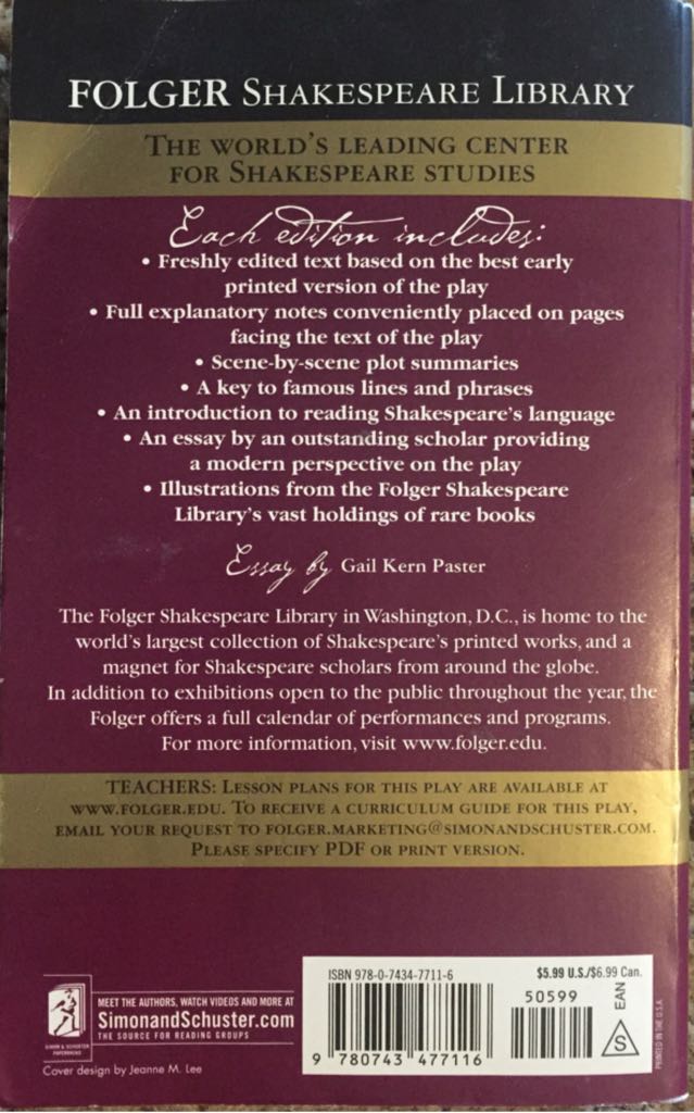 Romeo and Juliet - William Shakespeare (Simon And Shuster Paperbacks - Paperback) book collectible [Barcode 9780743477116] - Main Image 2