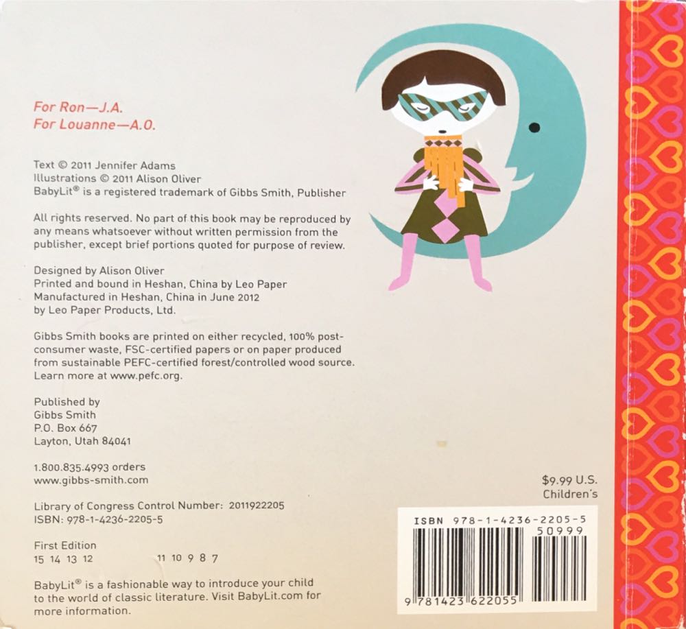 Romeo And Juliet (Board Book) - Jennifer Adams (Gibbs Smith - Board Book) book collectible [Barcode 9781423622055] - Main Image 2