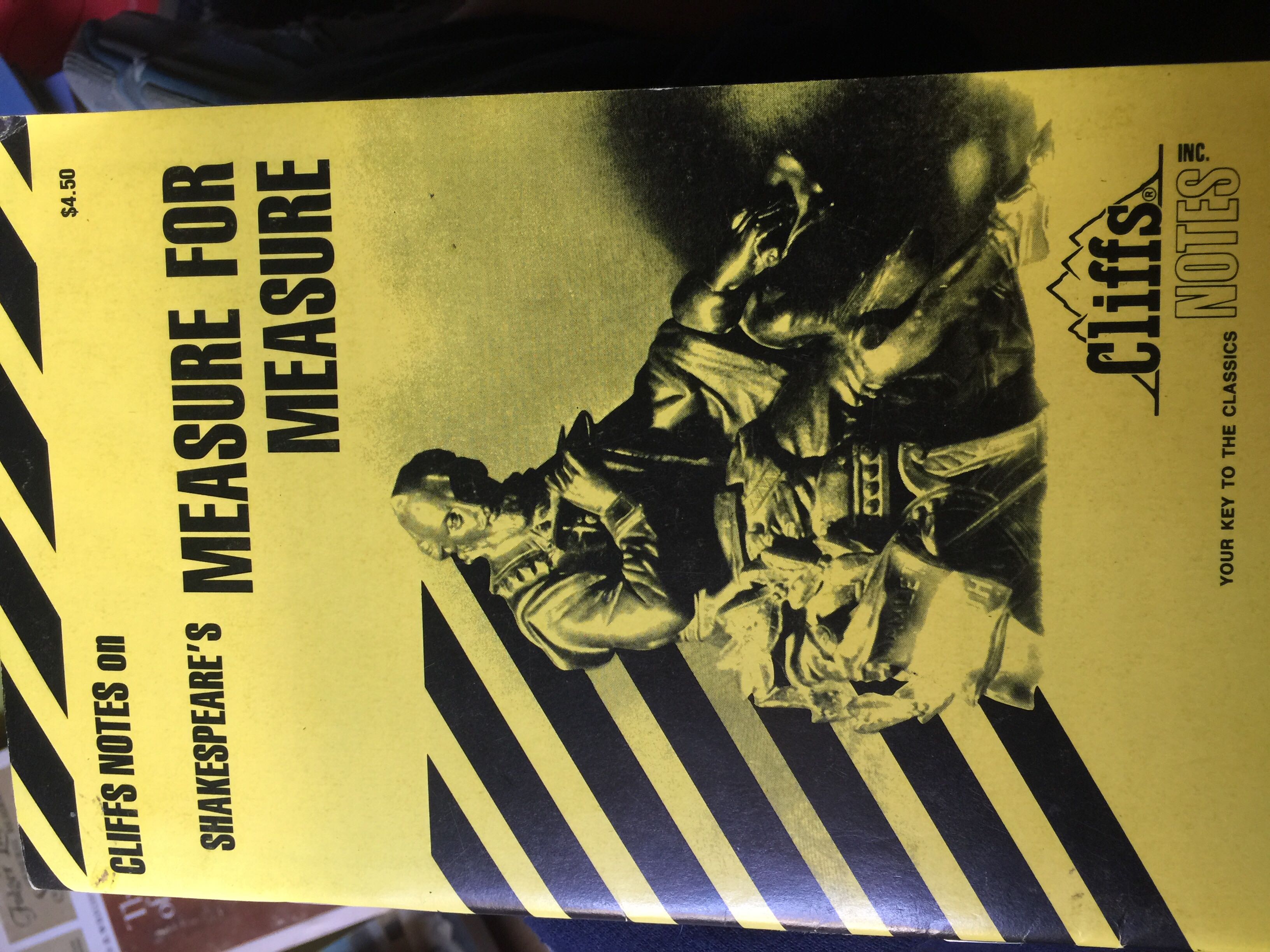 Measure for Measure - William Shakespeare (Cliff Notes) book collectible [Barcode 9780822000495] - Main Image 1