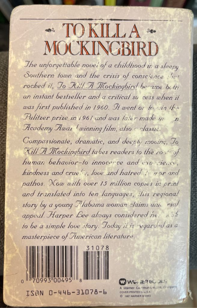 To Kill a Mockingbird - Harper Lee (Warner Books - Hardcover) book collectible [Barcode 9780446222273] - Main Image 2