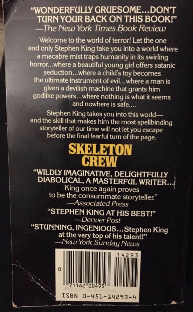 Skeleton Crew - Stephen King (Signet - Paperback) book collectible [Barcode 9780451142931] - Main Image 2