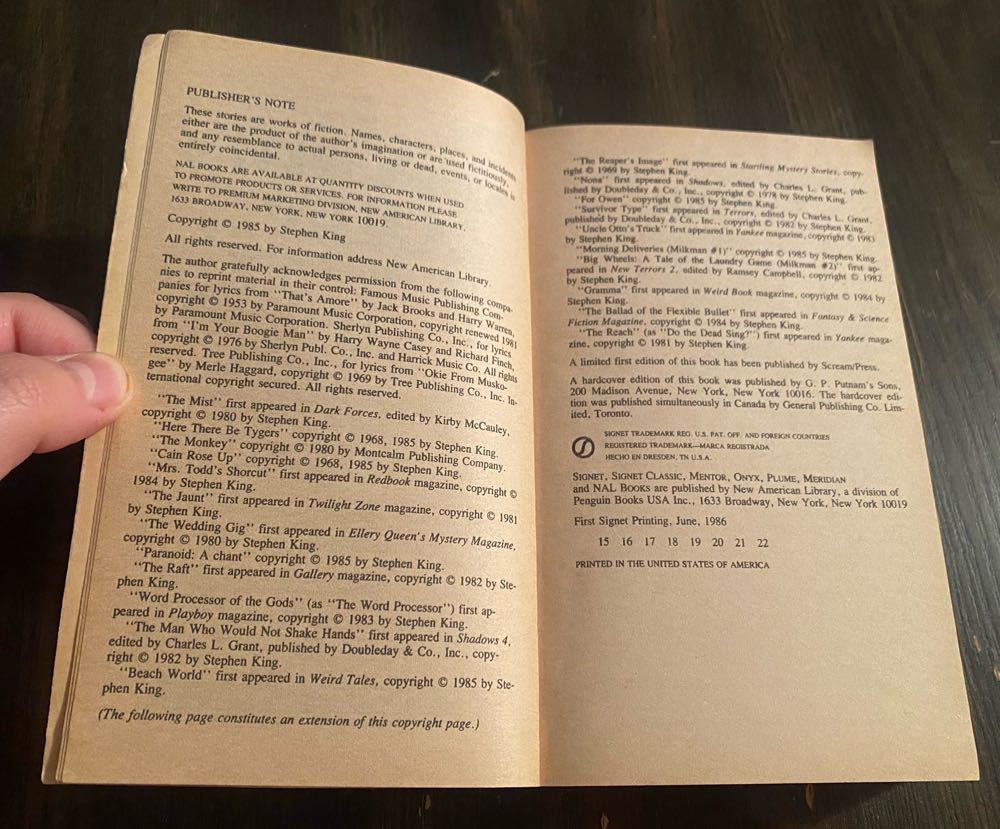 Skeleton Crew - Stephen King (Signet Fiction - Paperback) book collectible [Barcode 9780451168610] - Main Image 4