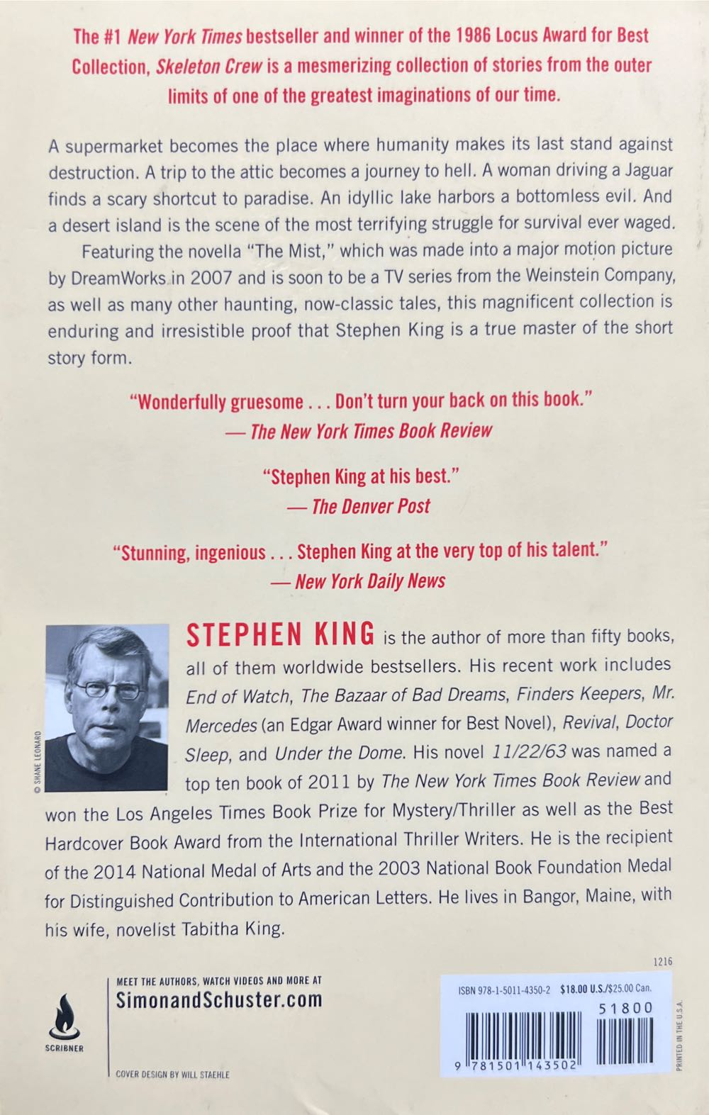 Skeleton Crew - Stephen King (Scribner - Trade Paperback) book collectible [Barcode 9781501143502] - Main Image 2