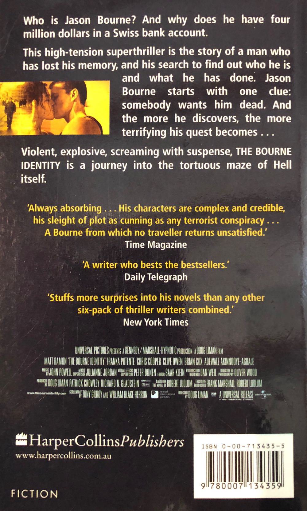 The Bourne Identity - Robert Ludlum (Harper Collins - Paperback) book collectible [Barcode 9780007134359] - Main Image 2