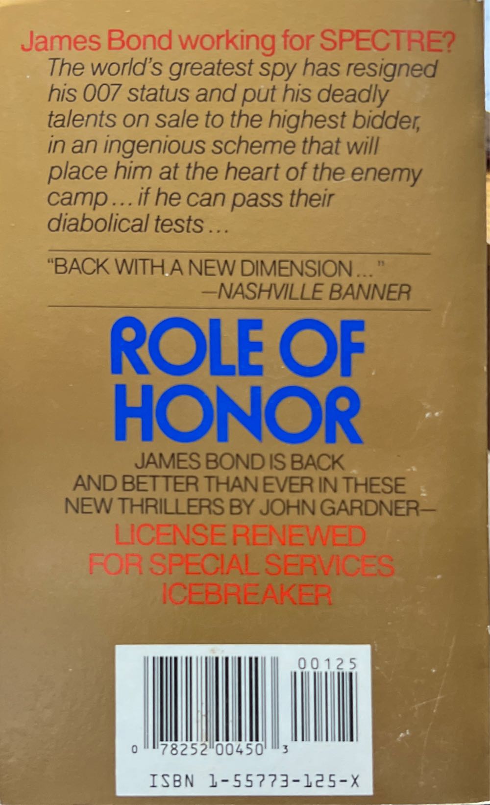 007: Role of Honor - John Gardner (Charter Books) book collectible [Barcode 9781557731258] - Main Image 2