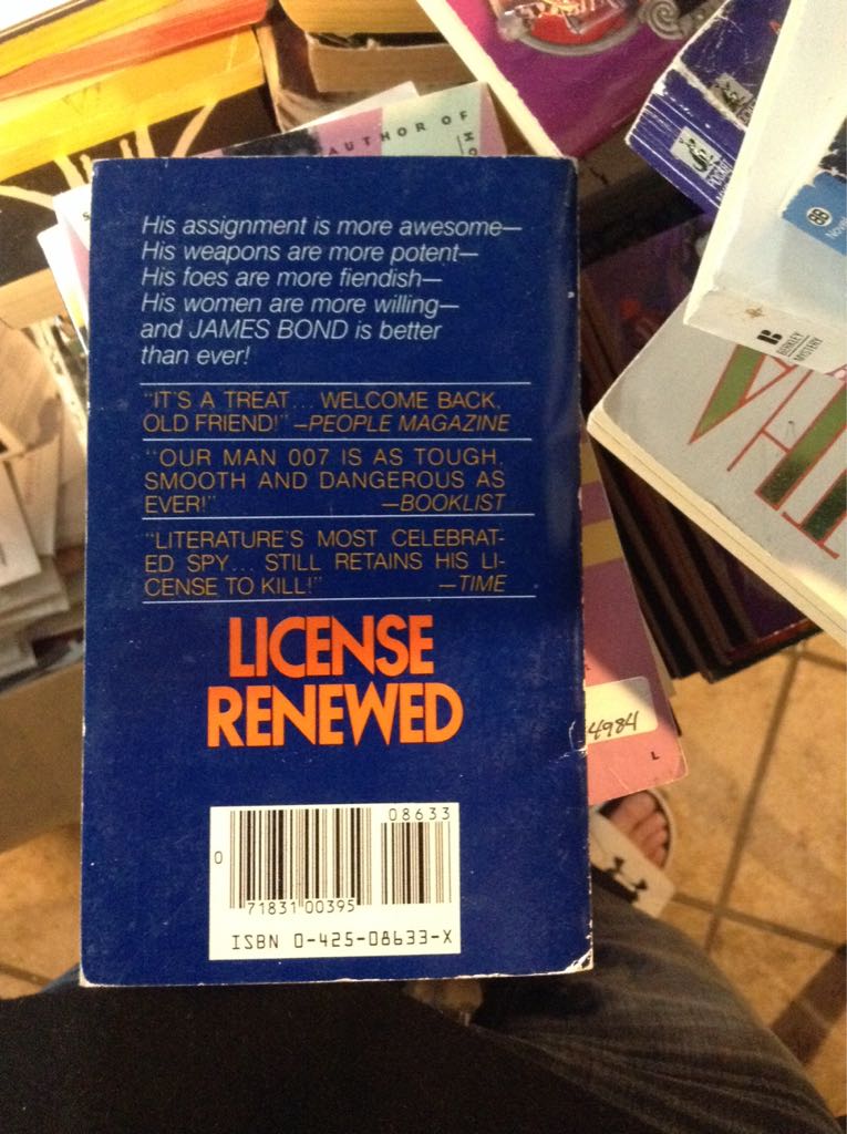 License Renewed - John Gardner (Richard Marek Publishers - Hardcover) book collectible [Barcode 9780425086339] - Main Image 2