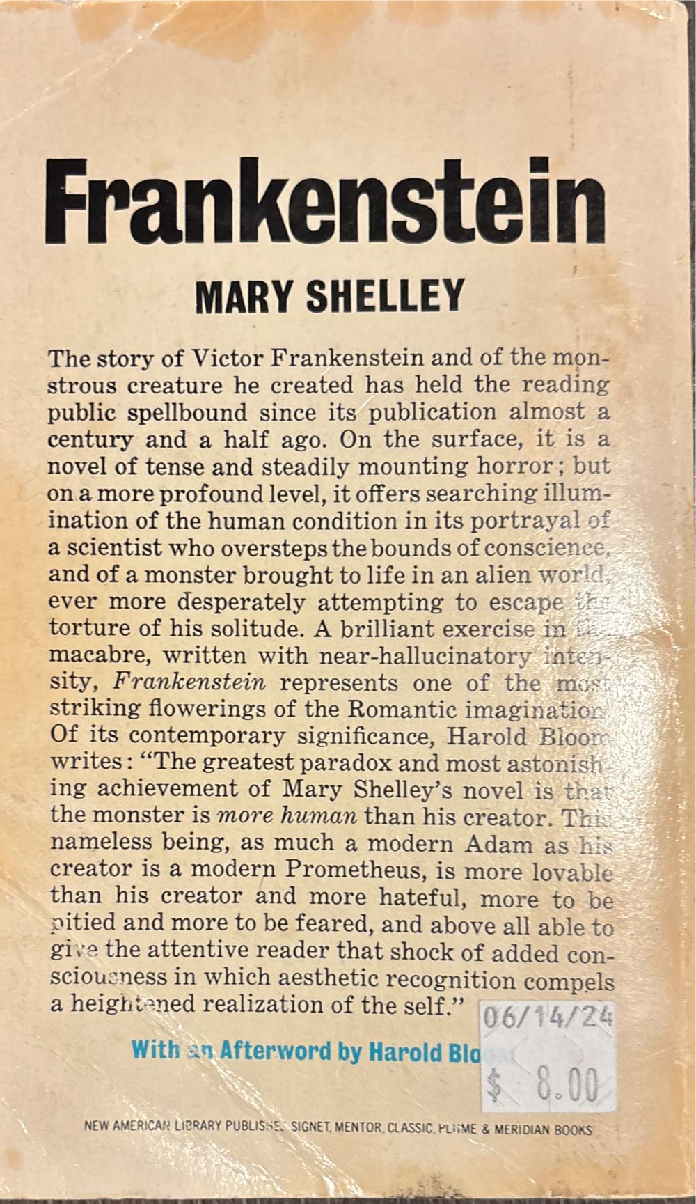 Frankenstein - Mary Shelley (Signet Classic - Paperback) book collectible [Barcode 0760750807] - Main Image 2