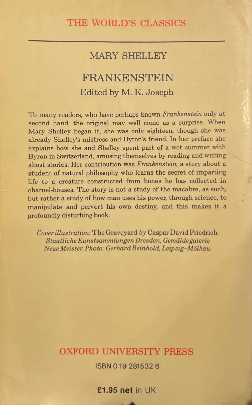 Frankenstein - Mary Shelley (Oxford University Press, USA - Paperback) book collectible [Barcode 9780192815323] - Main Image 2