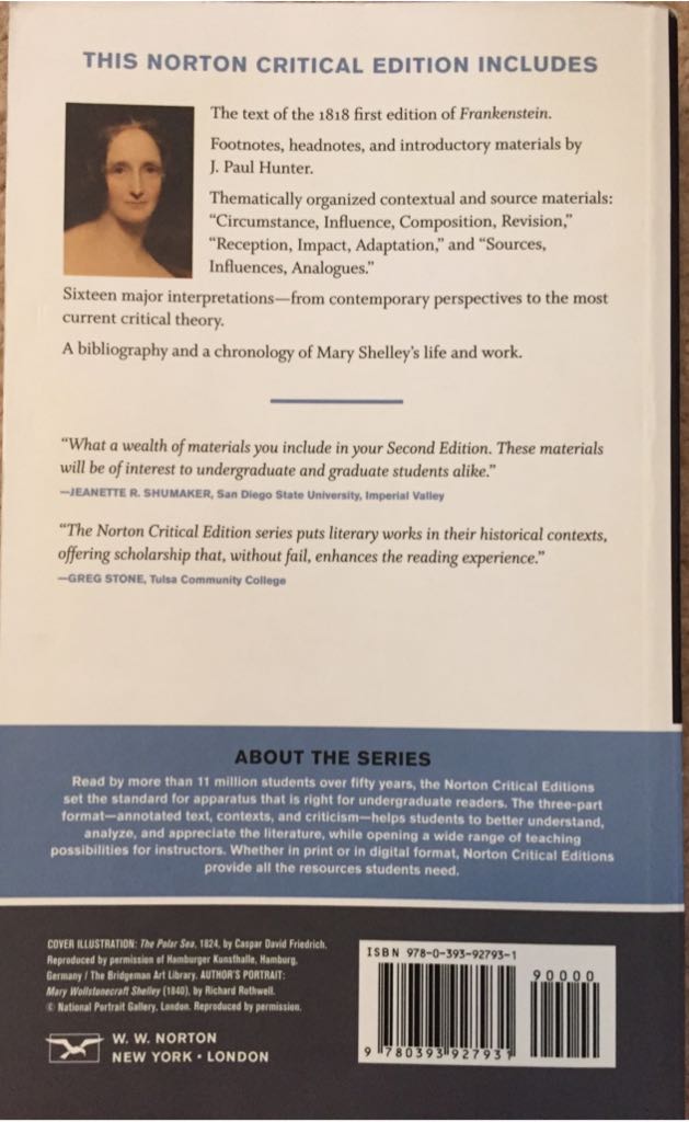 Frankenstein - Mary Shelley (W. W. Norton - Paperback) book collectible [Barcode 9780393927931] - Main Image 2