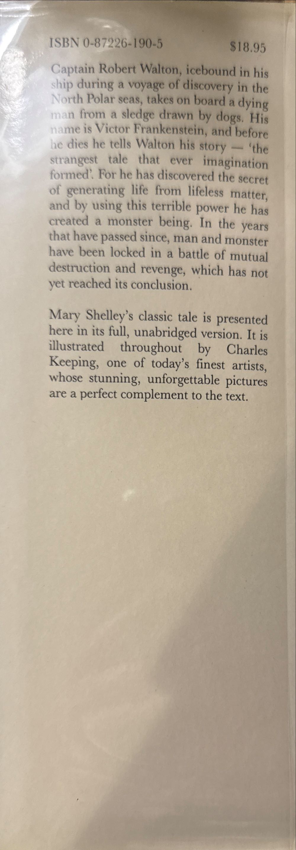 Frankenstein - Mary Wollstonecraft Shelley (Peter Bedrick Books) book collectible [Barcode 9780872261907] - Main Image 3