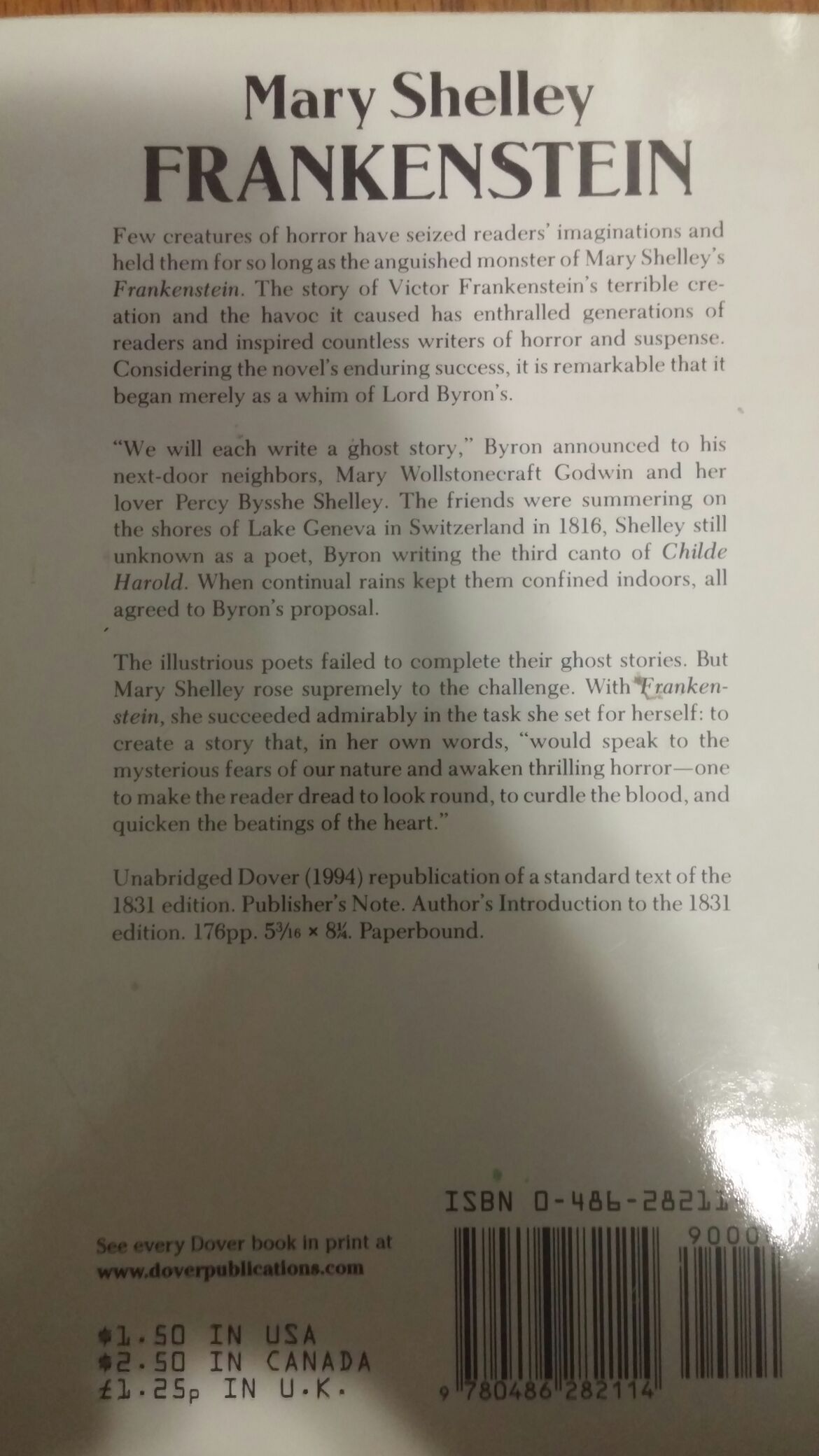 Frankenstein  (Dover Publications Inc. - Paperback) book collectible - Main Image 2