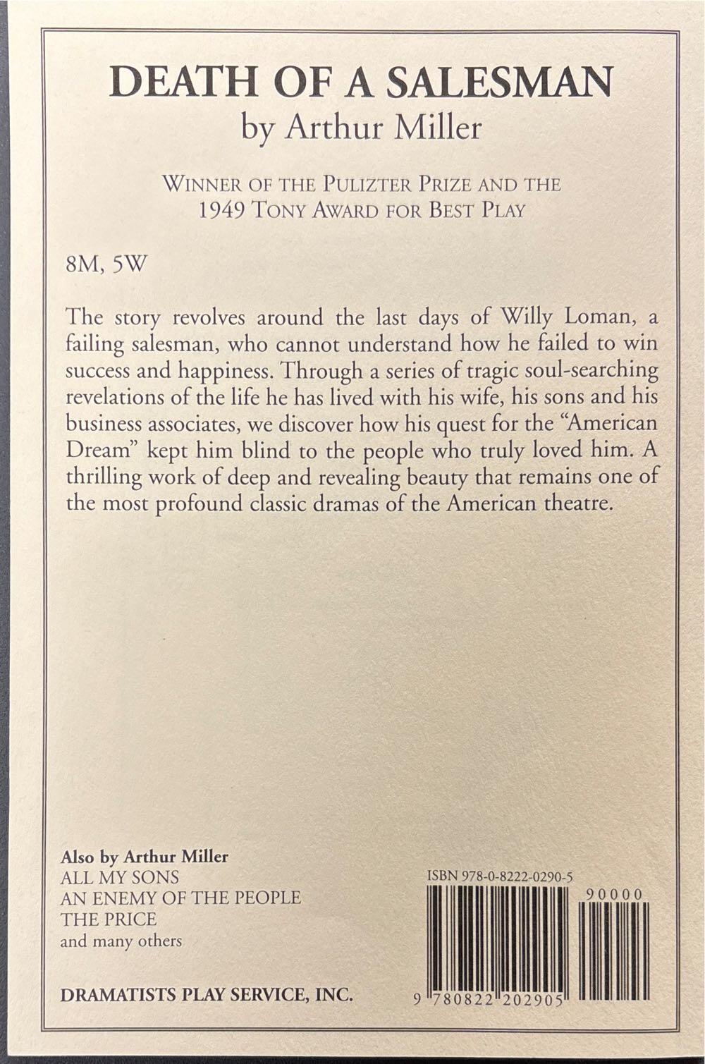 Death of a Salesman - Arthur Miller (Dramatist’s Play Service - Paperback) book collectible [Barcode 9780822202905] - Main Image 2