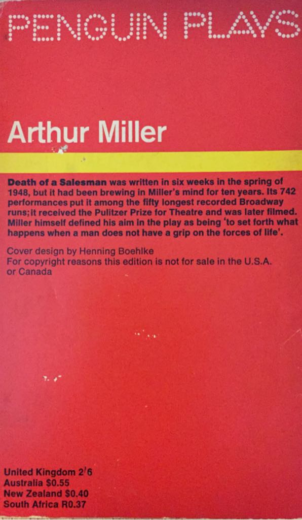 Death of a Salesman - Miller, Arthur (Penguin Plays) book collectible - Main Image 2