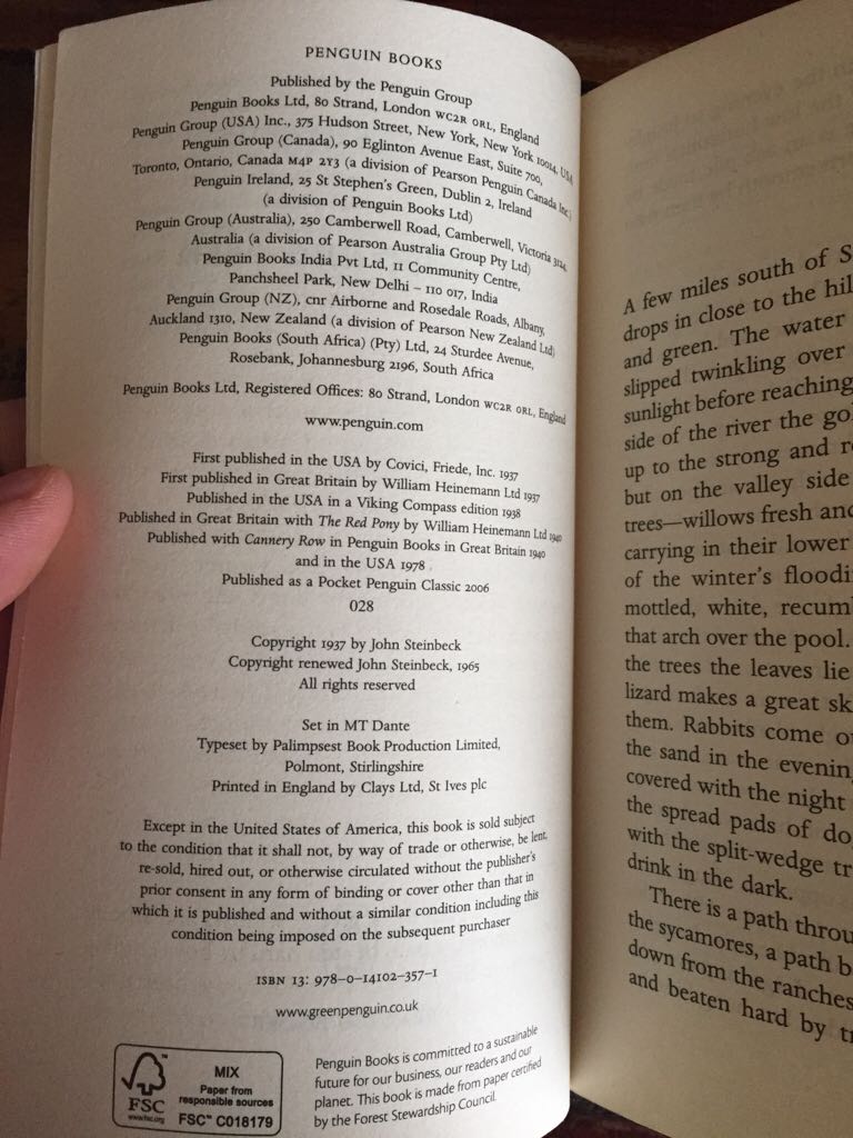 Of Mice And Men - John Steinbeck (Penguin Books - Paperback) book collectible [Barcode 9780141023571] - Main Image 2