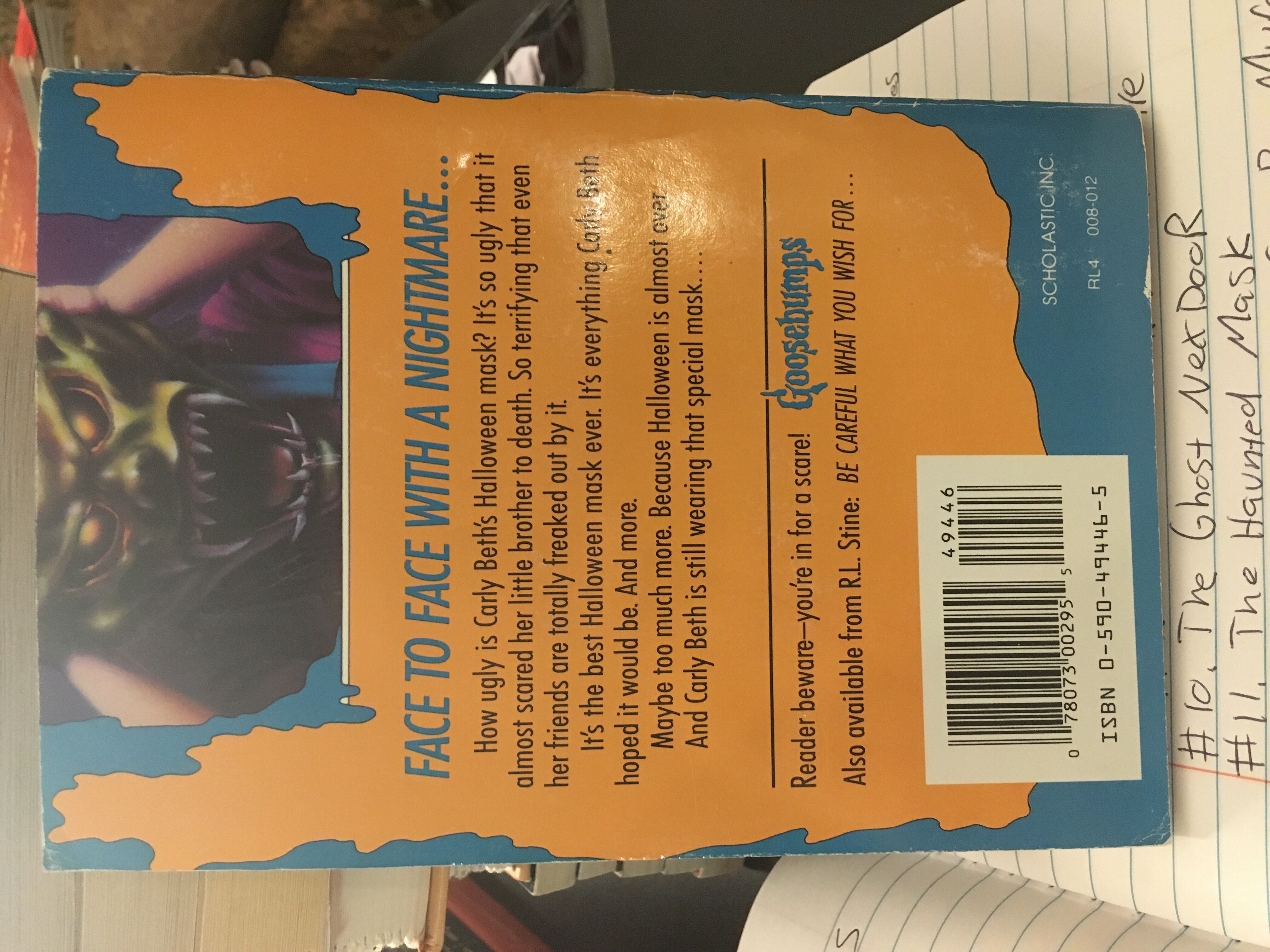 The Haunted Mask - R. L. Stine (Scholastic - Paperback) book collectible [Barcode 0590494465] - Main Image 2