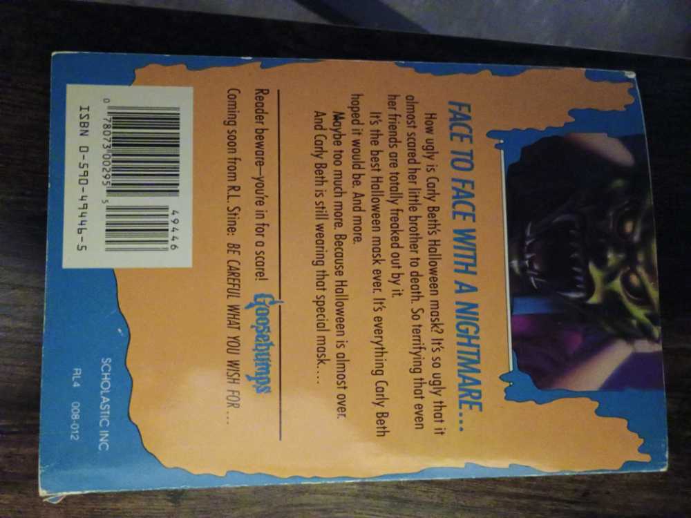 The Haunted Mask - R. L. Stine (Scholastic - Paperback) book collectible [Barcode 0590494465] - Main Image 3