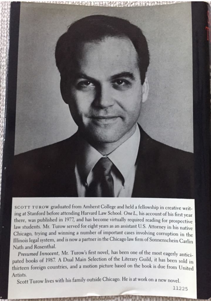 Presumed Innocent - Scott Turow (Warner Books - Paperback) book collectible [Barcode 9780446359863] - Main Image 2