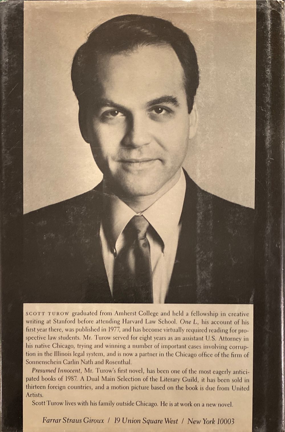 Presumed Innocent - Scott Turow (FSG - Hardcover) book collectible [Barcode 9780747514121] - Main Image 2