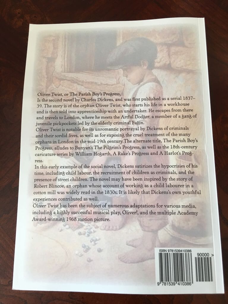 Oliver Twist  book collectible [Barcode 9781539410386] - Main Image 2