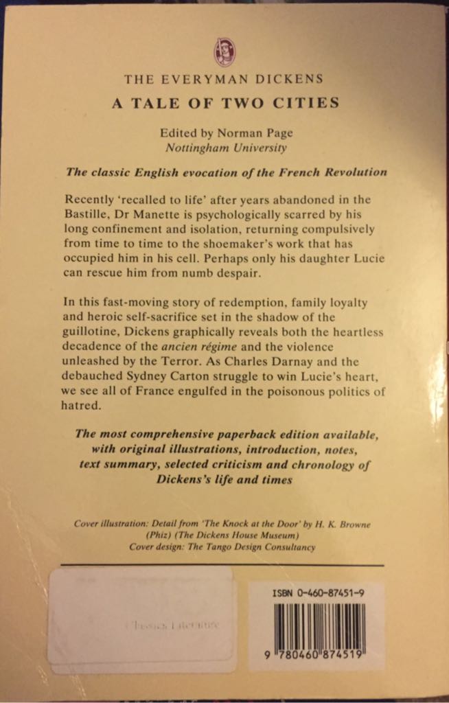 A Tale Of Two Cities - Dickens, Charles (Everyman) book collectible [Barcode 9780460874519] - Main Image 2