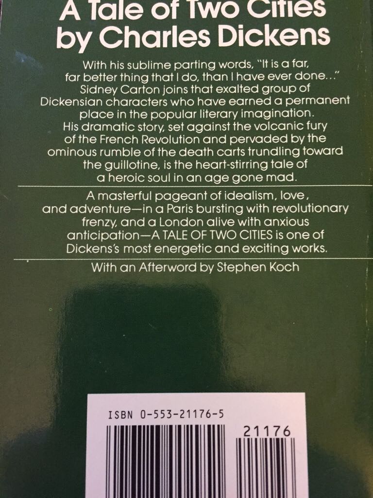 A Tale Of Two Cities - Charles Dickens (A Bantam Book - Paperback) book collectible [Barcode 9780553211764] - Main Image 2