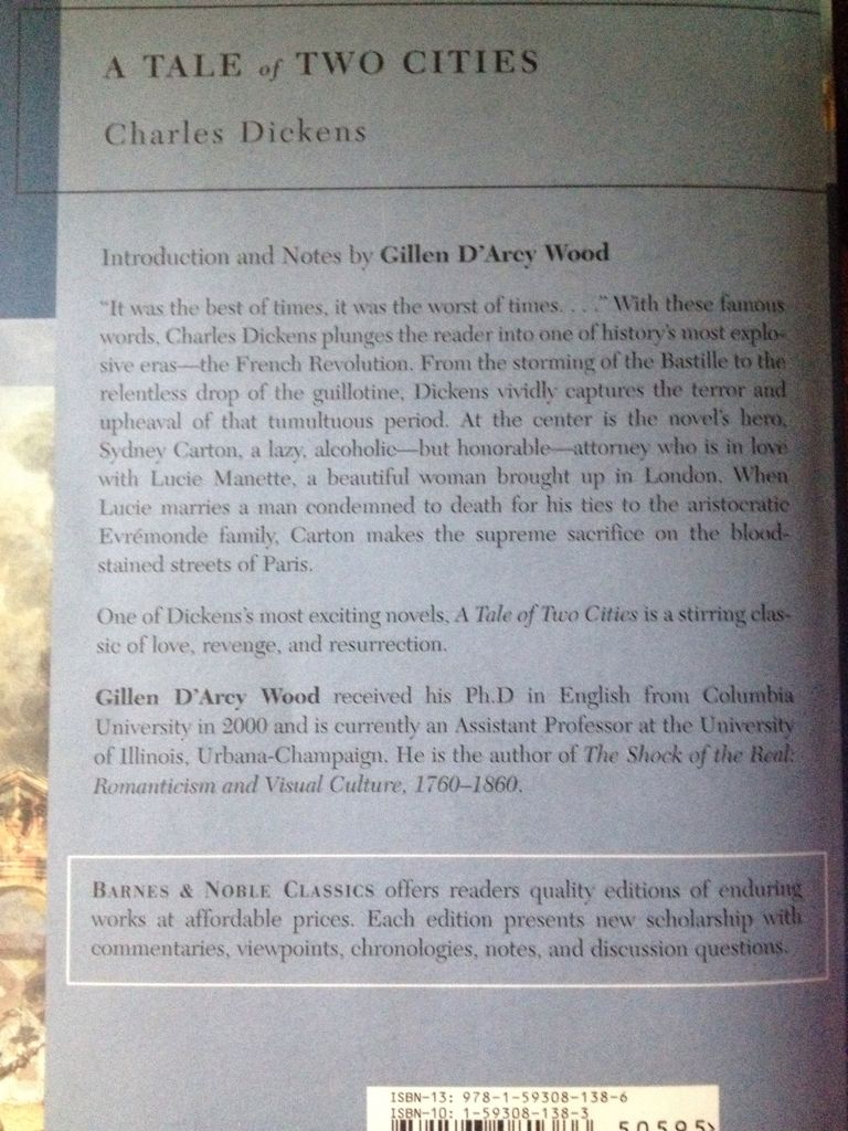 A Tale Of Two Cities - Charles Dickens (Barns And Noble Classics - Paperback) book collectible [Barcode 9781593081386] - Main Image 2
