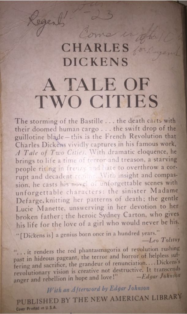 A Tale Of Two Cities - Charles Dickens (The New American Library - Paperback) book collectible - Main Image 2