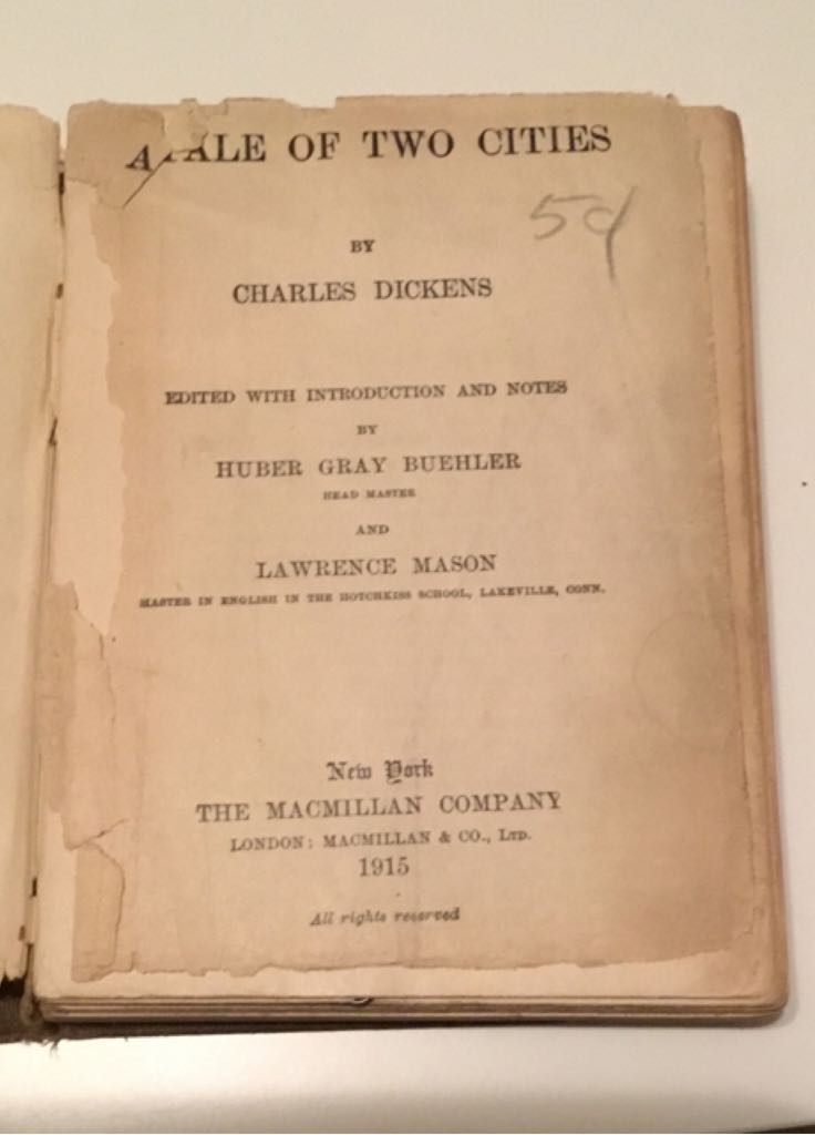 A Tale Of Two Cities - Dickens, Charles (Chapman & Hall Ltd - Hardcover) book collectible - Main Image 2