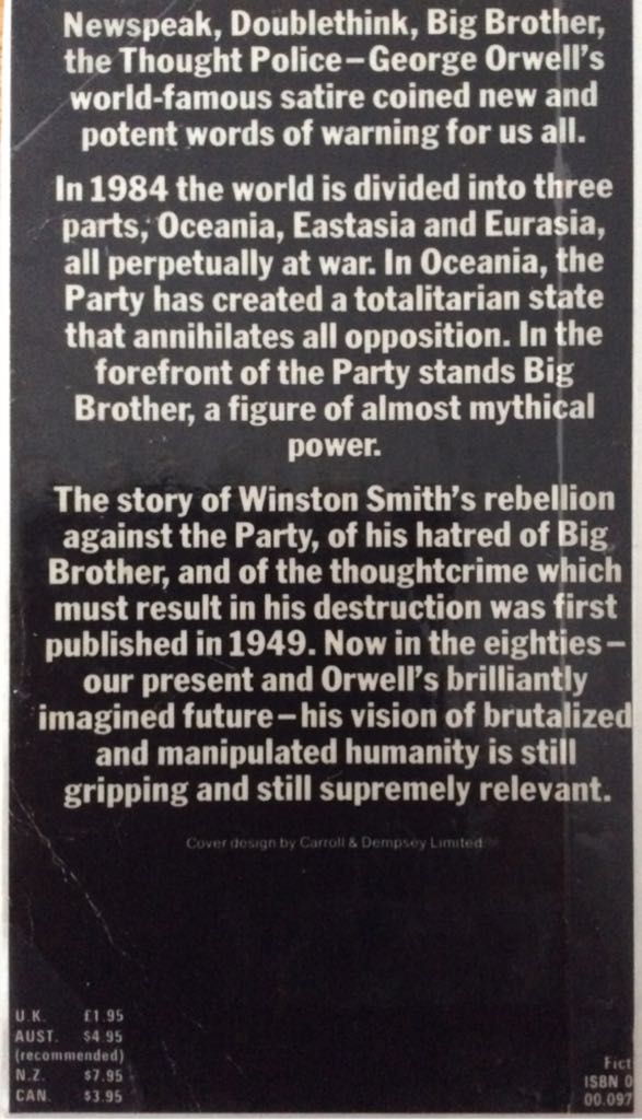 Nineteen Eighty-Four - George Orwell book collectible [Barcode 9780140062052] - Main Image 2