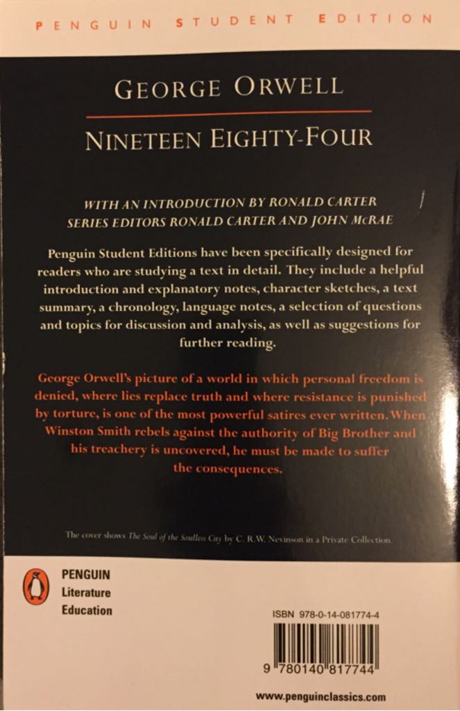 Nineteen Eighty-Four  (Penguin Books - Paperback) book collectible [Barcode 9780140817744] - Main Image 2