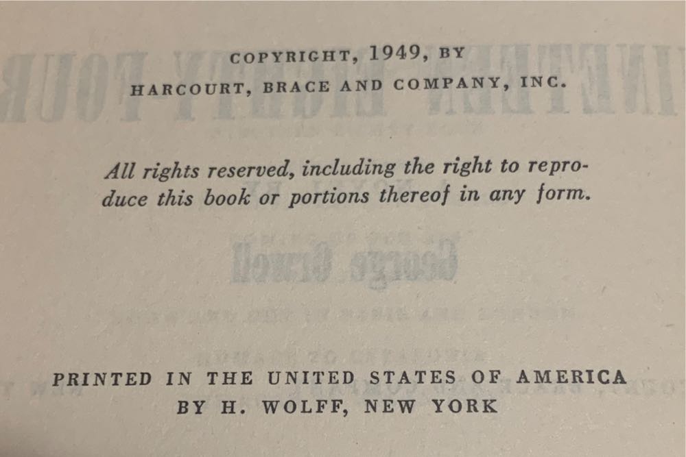 Nineteen Eighty-Four - George Orwell (Harcourt, Brace & Company - Hardcover) book collectible [Barcode 9780582331655] - Main Image 3