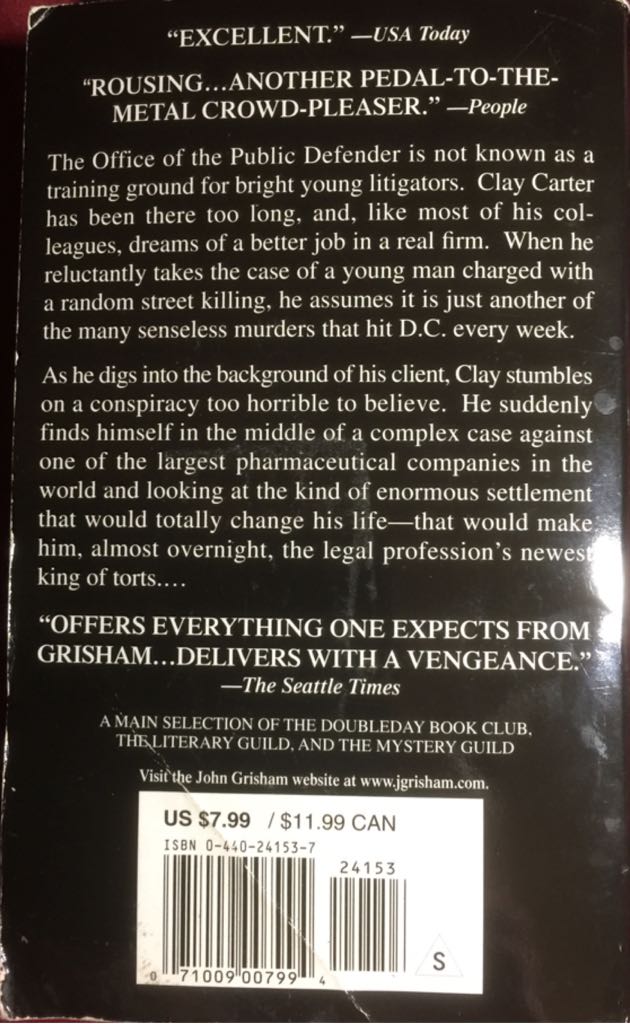 The King Of Torts - John Grisham (Dell Publishing - Paperback) book collectible [Barcode 9780440241539] - Main Image 2