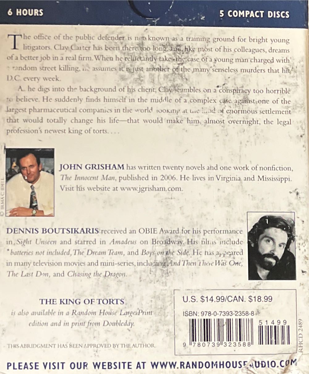 King of Torts, The - John Grisham (Random House Audio - Audiobook) book collectible [Barcode 9780739323588] - Main Image 2