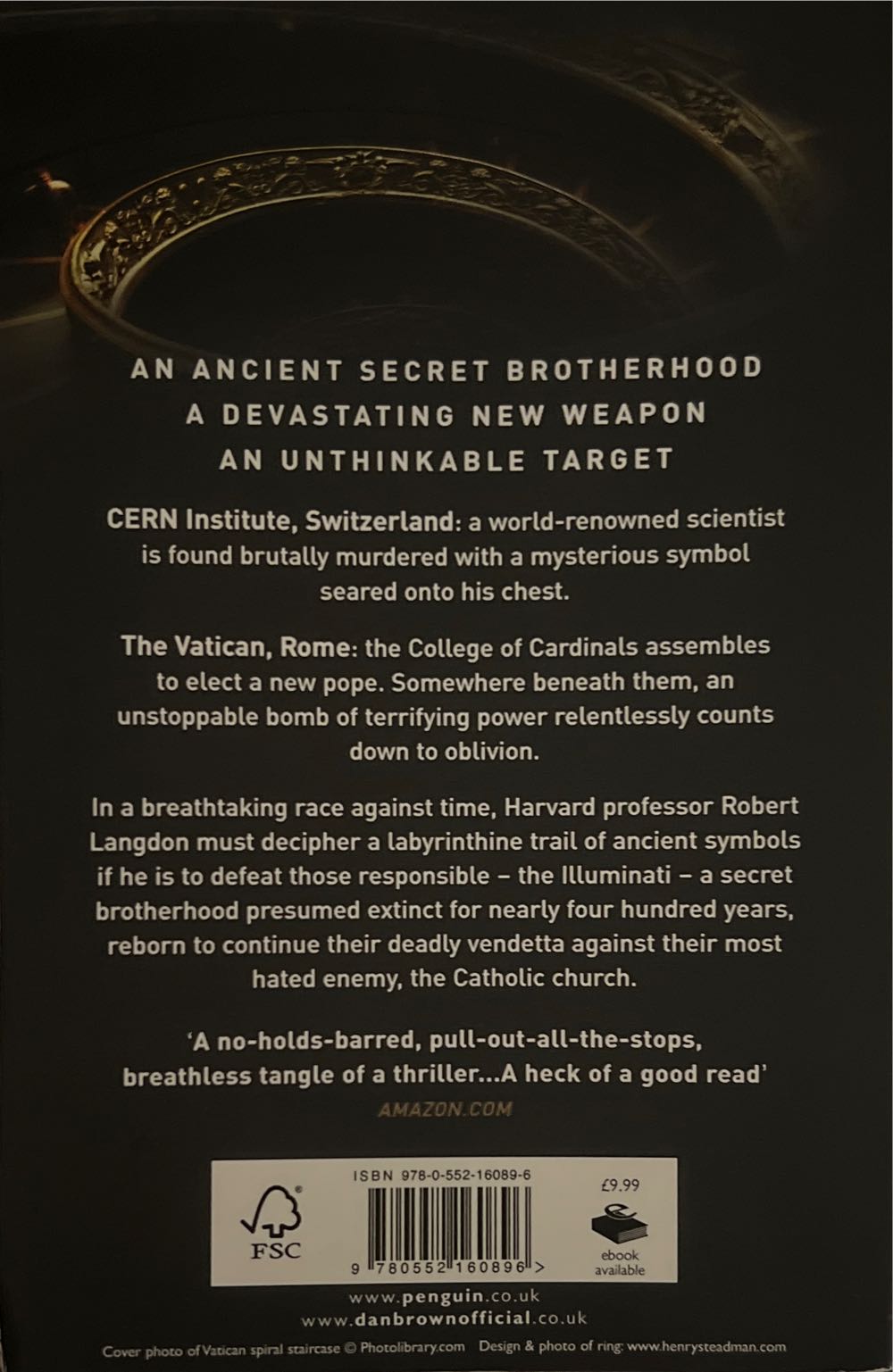 Angels and Demons - Dan Brown (Hachette UK - Paperback) book collectible [Barcode 9780552160896] - Main Image 2