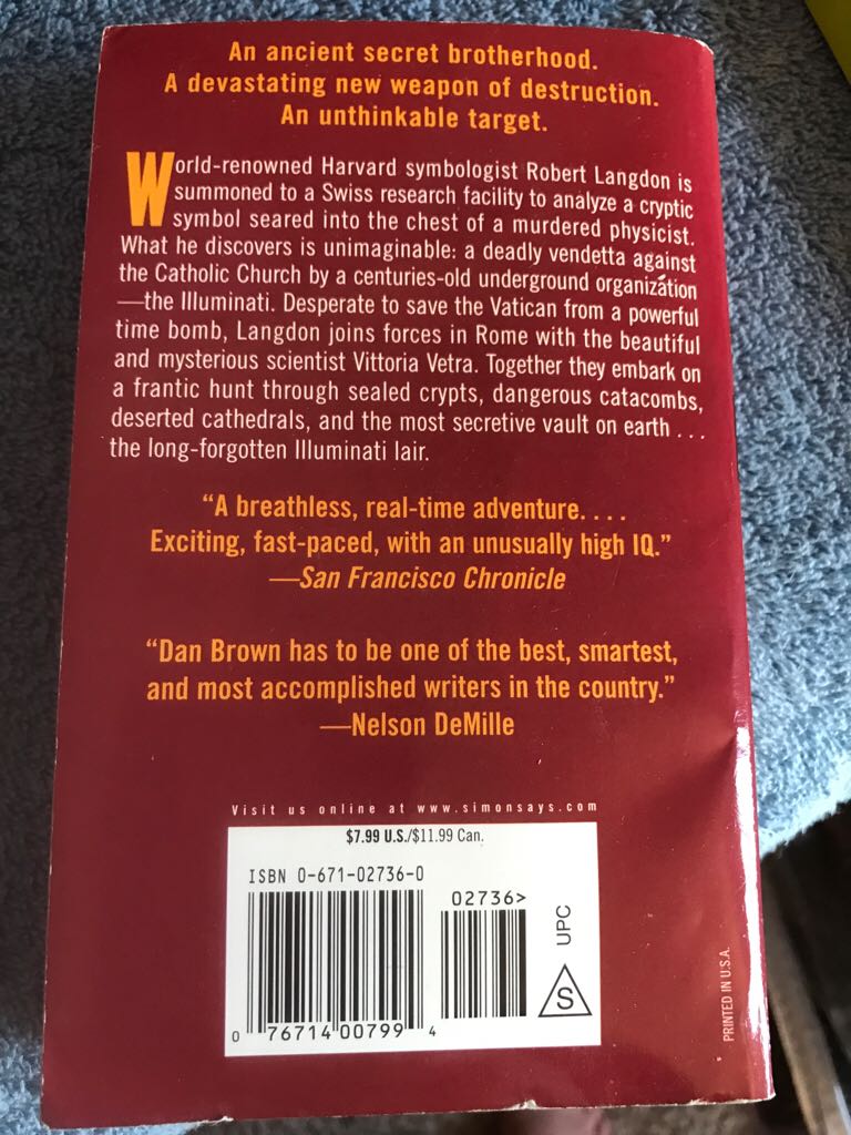 Angels And Demons - Dan Brown (Pocketbooks Fiction - Paperback) book collectible - Main Image 2