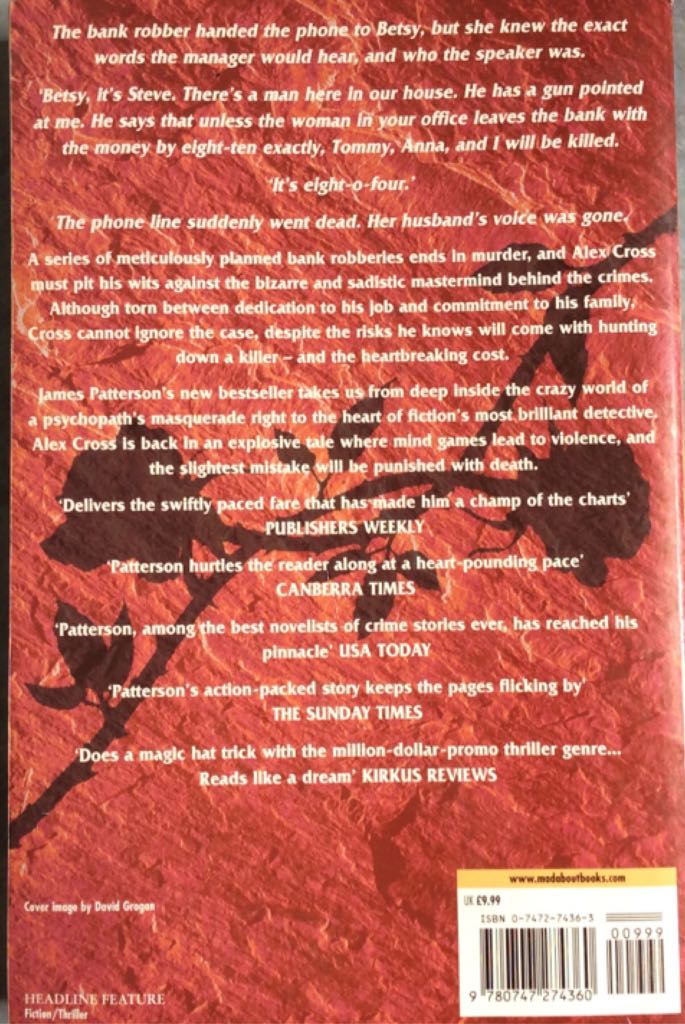 Alex Cross 6-Roses Are Red - James Patterson (Headline Feature - Trade Paperback) book collectible [Barcode 9780747274360] - Main Image 2