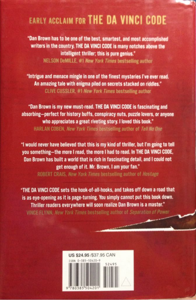 The Da Vinci Code - Dan Brown (A Doubleday Anchor Book - Hardcover) book collectible [Barcode 0307277674] - Main Image 2